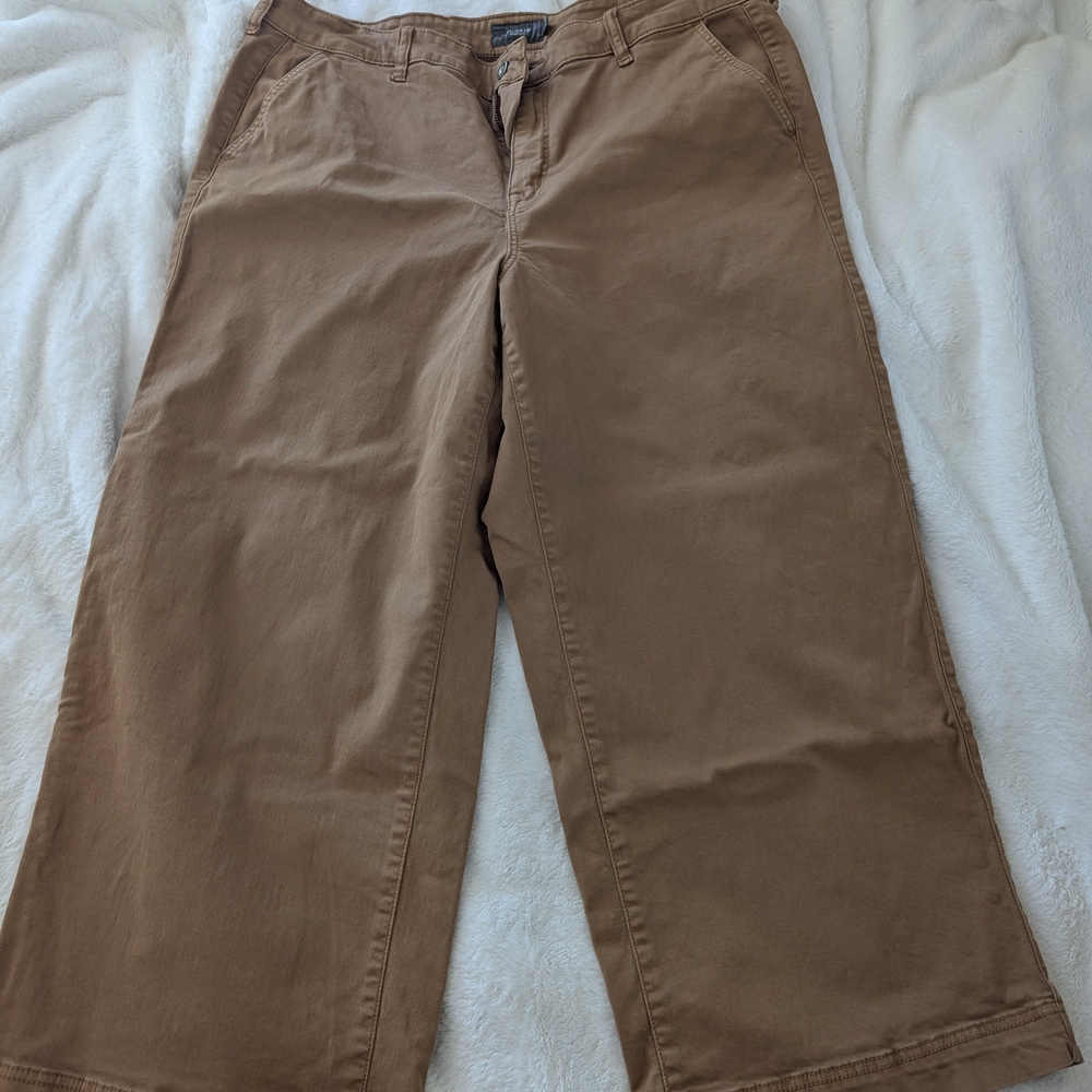 Torrid Brown Cropped Wide-legged Ankle Pants